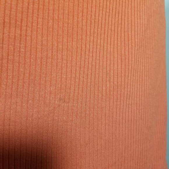 Reformation Cali Ribbed Orange Mock Neck Dress - Picture 10 of 11